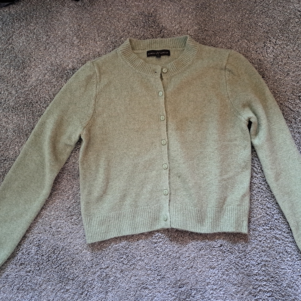 Green Cardigan Sweater